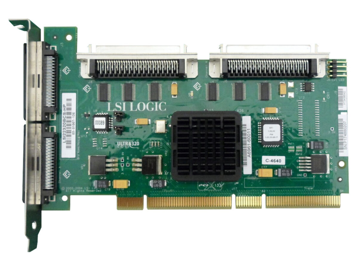 LSI LOGIC HP DUAL CHANNEL PCI-X ULTRA320 SCSI CARD - Image 1