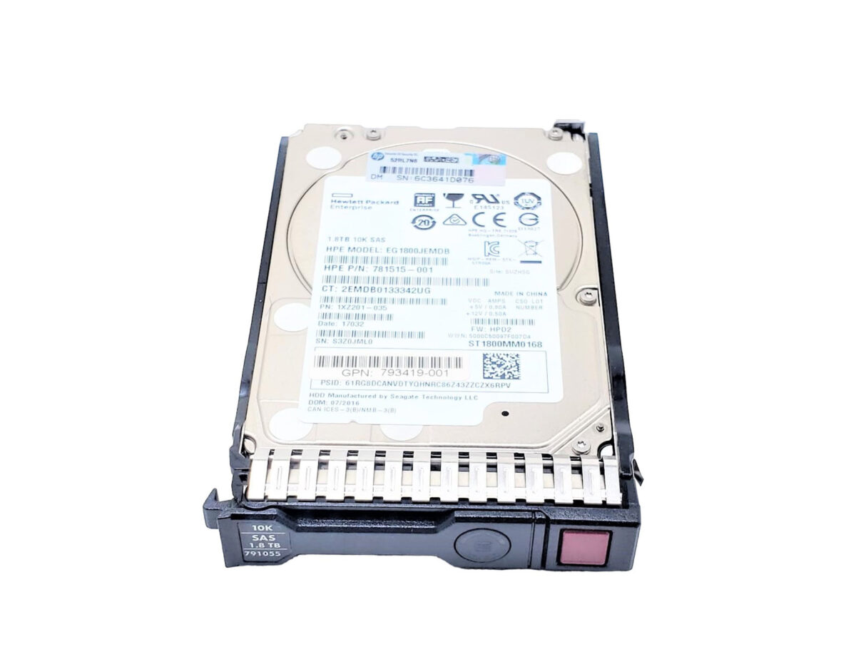 HDD SAS 1.8TB HP 12GB 10K 2.5' -  876939-001 - Image 1