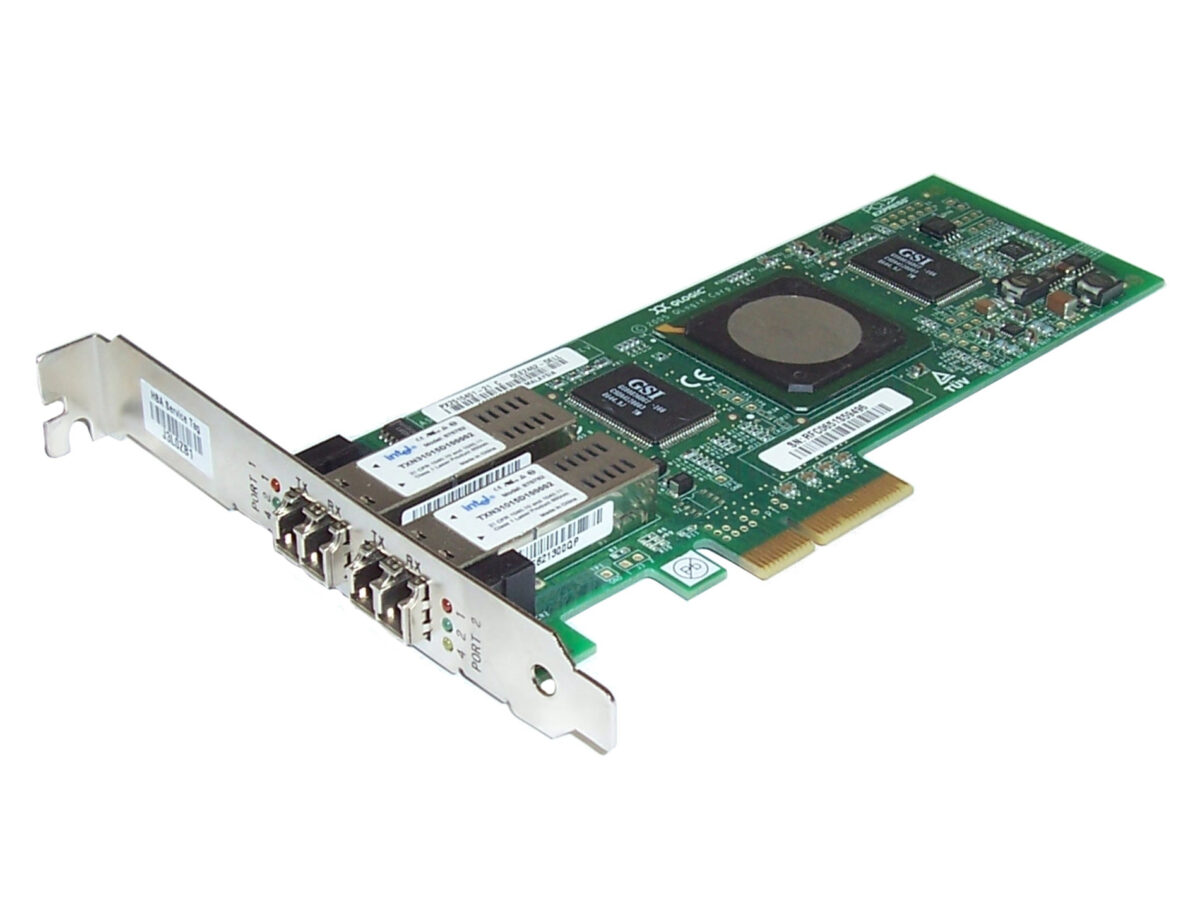 HBA FC 4GB QLOGIC QLE2462 FIBER CHANNEL DUAL PORT PCI-E - Image 1