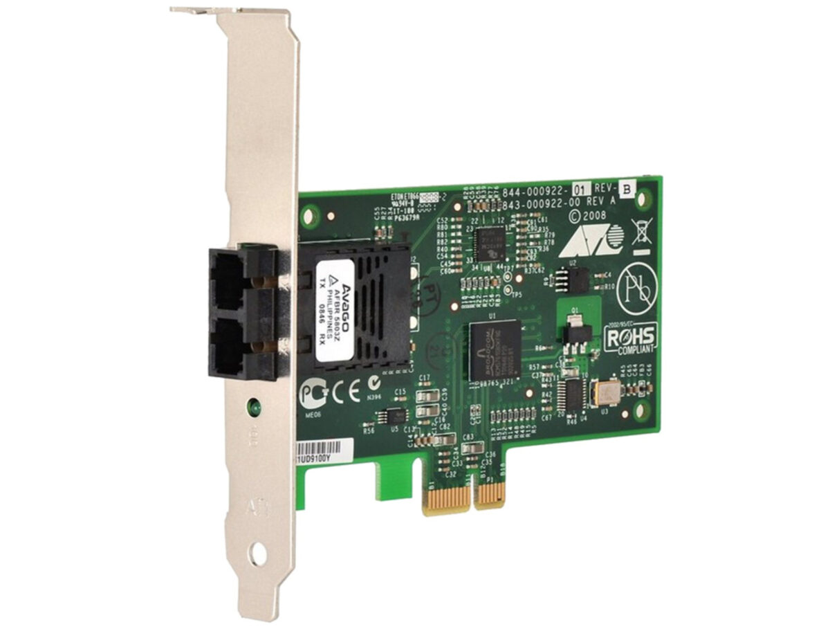NIC 100MB ALLIED TELESIS OPTICAL SC DUAL PORT PCI-E LP - Image 1