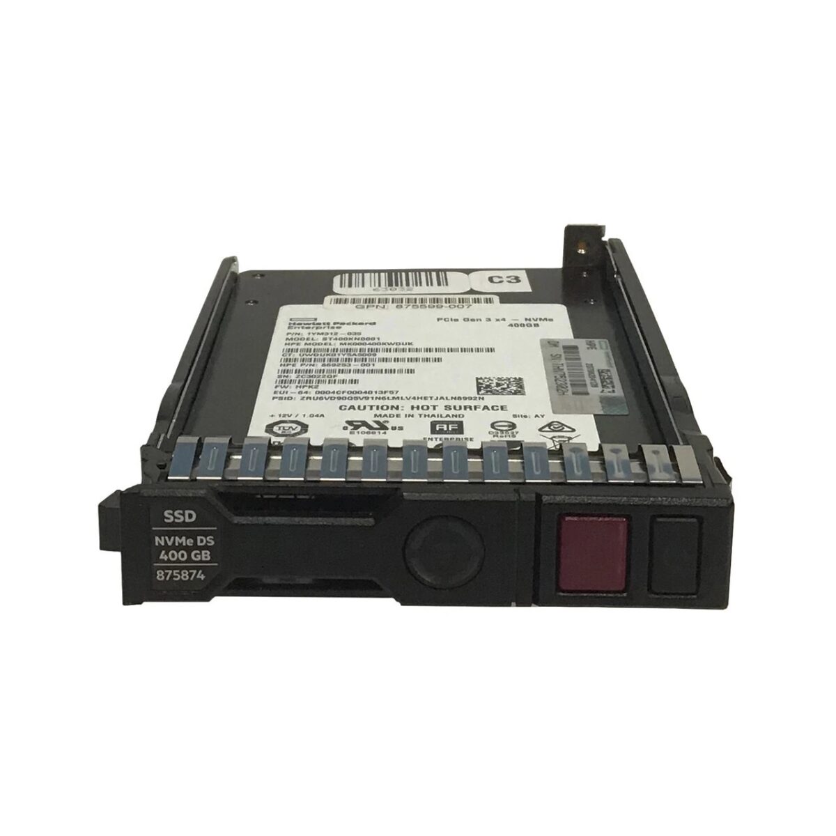 SSD SRV 400GB 2.5" HP NVMe PCI-E x4 MU 875874-001 875593-B21 - Image 1