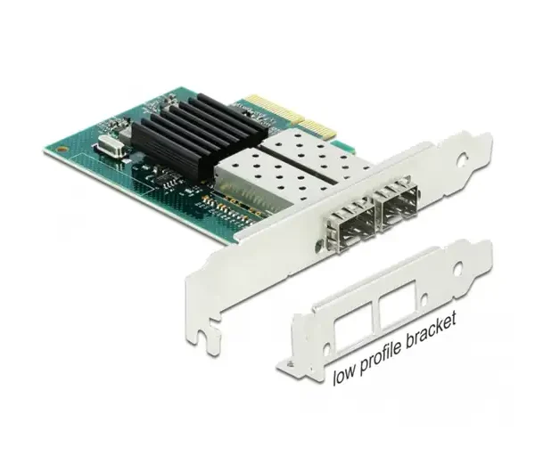 NIC 10/100/1000 DELOCK 2xSFP PORTS FP/LP PCI-EX NEW
