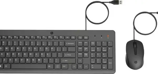 KEYBOARD MOUSE WIRED COMBO HP 150 GREEK NEW