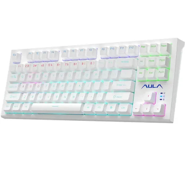 KEYBOARD AULA F3032 MECHANICAL RGB WHITE USB US-GR NEW