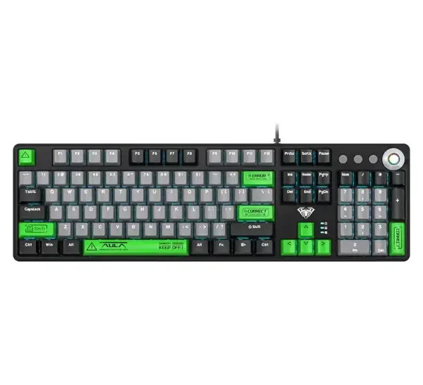 KEYBOARD AULA F2088 PRO MECHANICAL BLACK USB TYPEC US-GR NEW