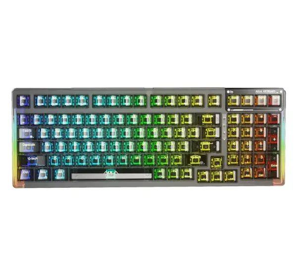 KEYBOARD AULA F98 MECHANICAL BLACK TRANSPARENT BT/2.4G/ WIRED GR NEW