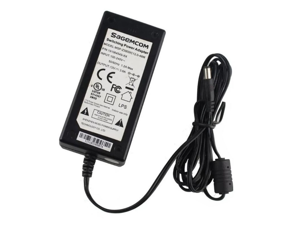 AC ADAPTER MONITOR SAGEMCOM 12V/3.8A/48W (5.5*2.5) - Image 1